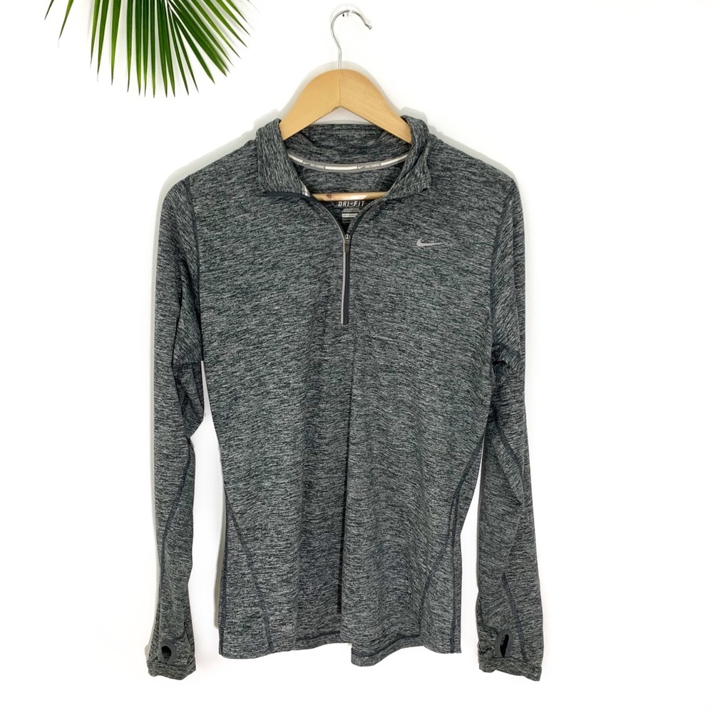 Nike | Quarter Zip Black & Grey Dri-Fit Pullover